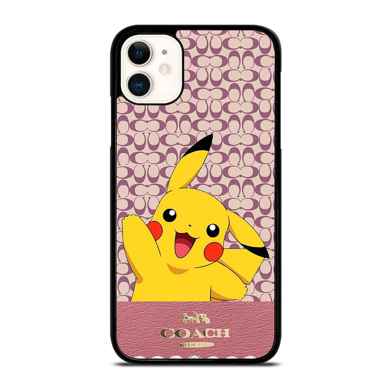 COACH NEW YORK LOGO PINK X PIKACHU POKEMON iPhone 11 Case Cover
