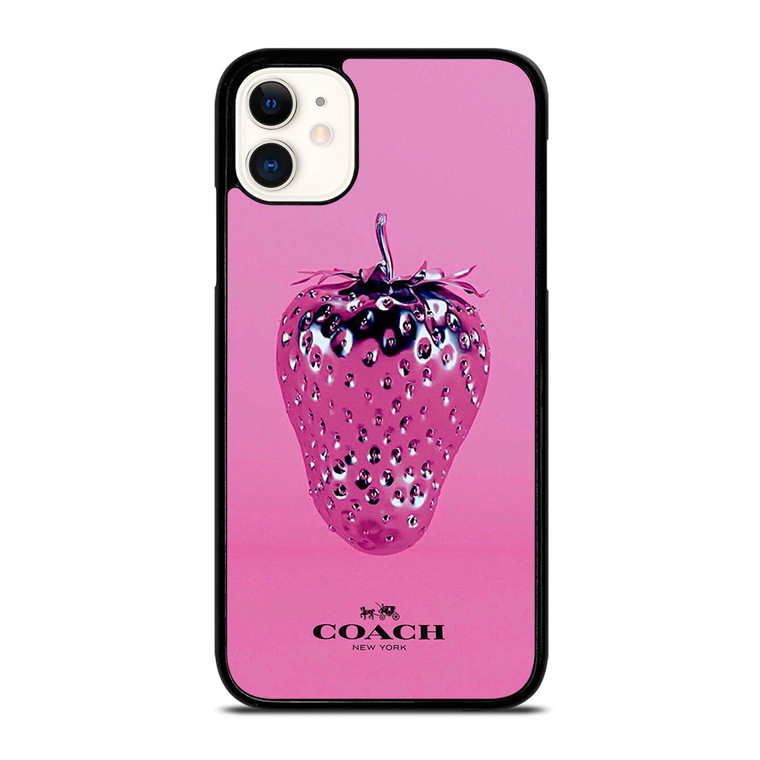 COACH NEW YORK LOGO SILVER STRAWBERRY ICON iPhone 11 Case Cover