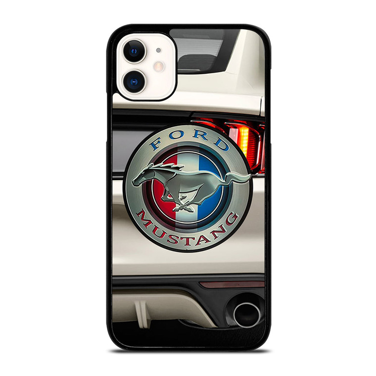 FORD MUSTANG CAR LOGO WHITE iPhone 11 Case Cover
