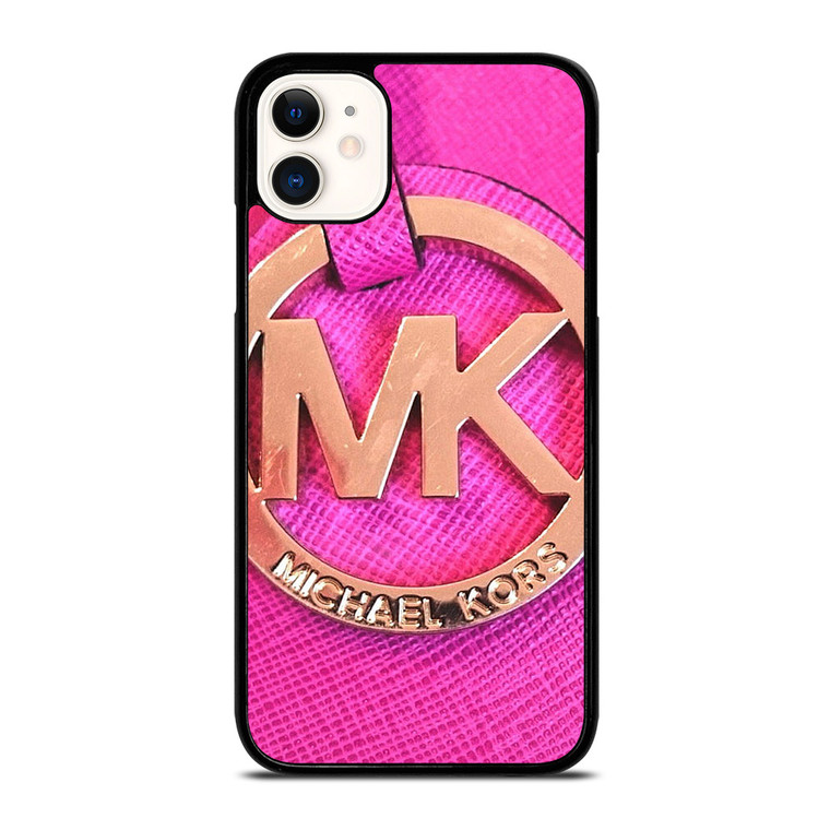 MICHAEL KORS MK LOGO PINK GOLD EMBLEM iPhone 11 Case Cover