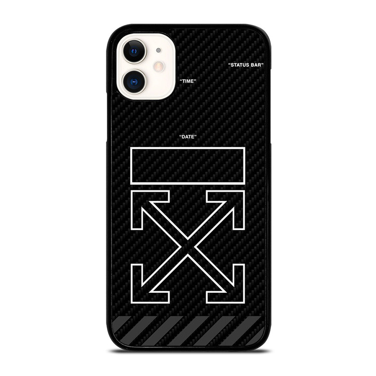 OFF WHITE LOGO TIME DATE CARBON iPhone 11 Case Cover