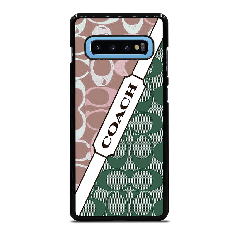 COACH NEW YORK LOGO PINK GREEN PATTERN ICON Samsung Galaxy S10 Plus Case Cover