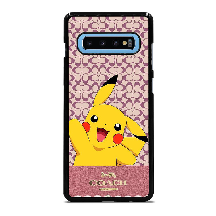 COACH NEW YORK LOGO PINK X PIKACHU POKEMON Samsung Galaxy S10 Plus Case Cover