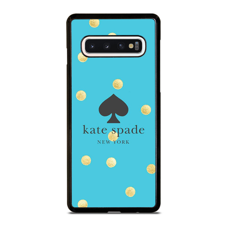 KATE SPADE NEW YORK LOGO BLUE GOLDEN POLKADOTS Samsung Galaxy S10 Case Cover