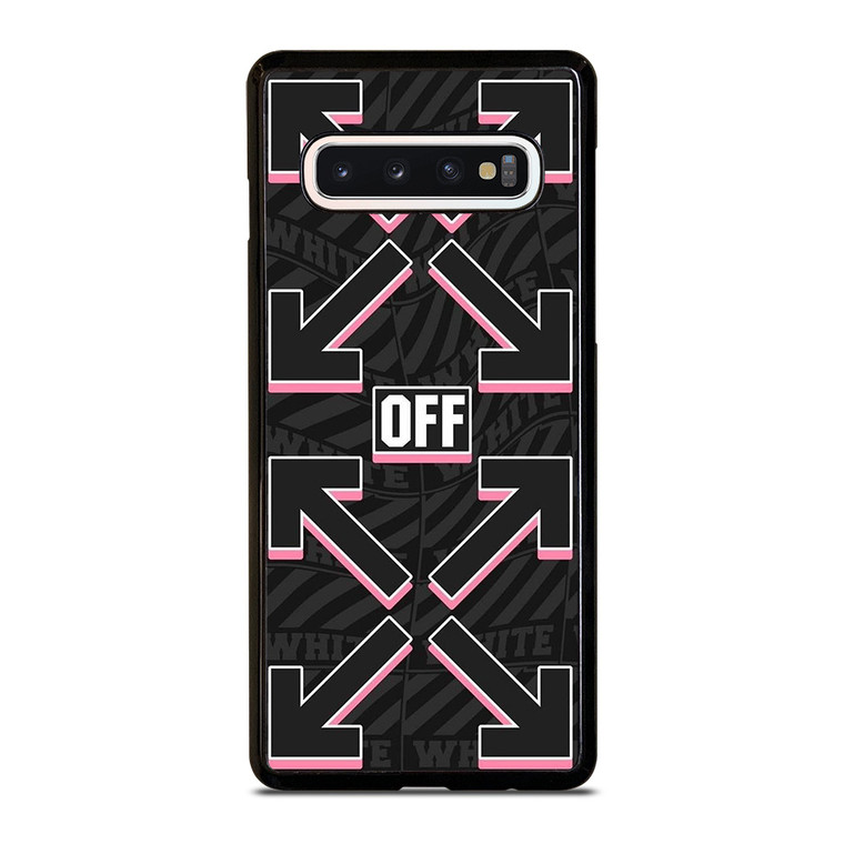 OFF WHITE LOGO BLACK PINK Samsung Galaxy S10 Case Cover