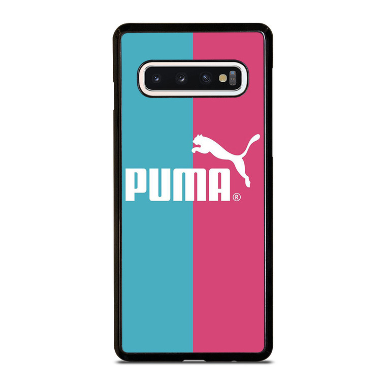 PUMA LOGO BLUE PINK ICON Samsung Galaxy S10 Case Cover PUMA LOGO BLUE PINK ICON Samsung Galaxy S10 Case Cover