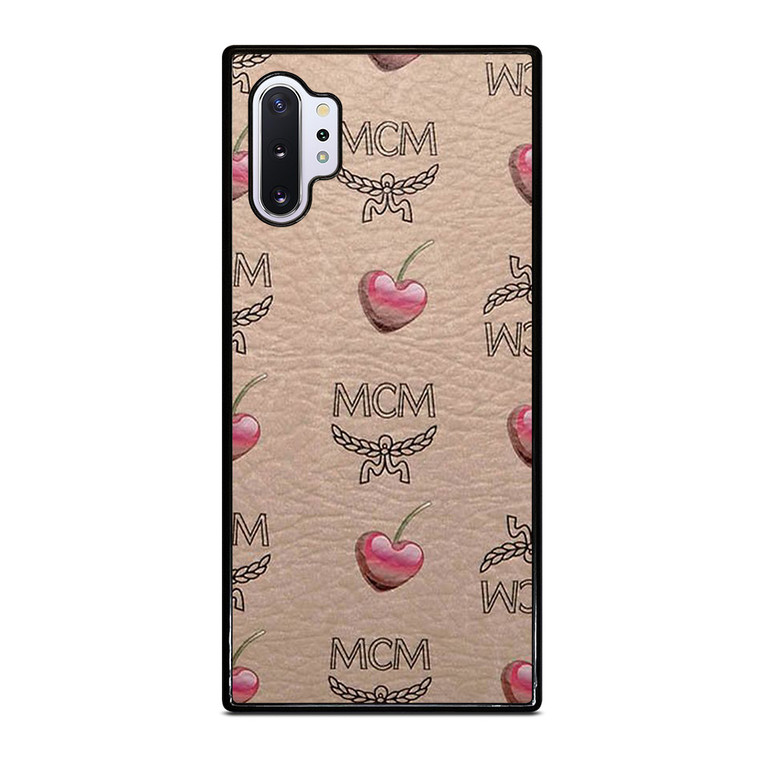 MCM LOVE CHERRIES BROWN LEATHER Samsung Galaxy Note 10 Plus Case Cover