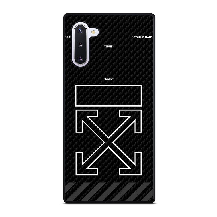 OFF WHITE LOGO TIME DATE CARBON Samsung Galaxy Note 10 Case Cover
