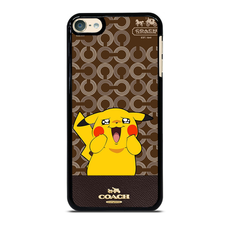 COACH NEW YORK LOGO BRWON EMBLEM X PIKACHU POKEMON. iPod Touch 7 Case Cover