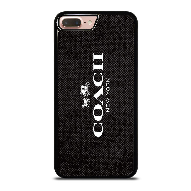 COACH NEW YORK LOGO ON BLACK FABRIC iPhone 7 / 8 Plus Case Cover