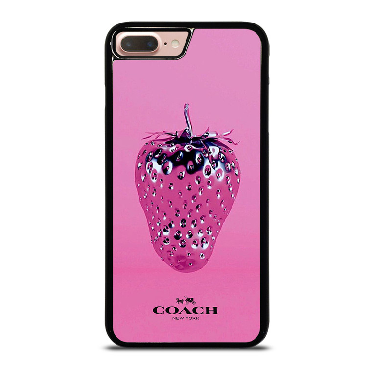 COACH NEW YORK LOGO SILVER STRAWBERRY ICON iPhone 7 / 8 Plus Case Cover