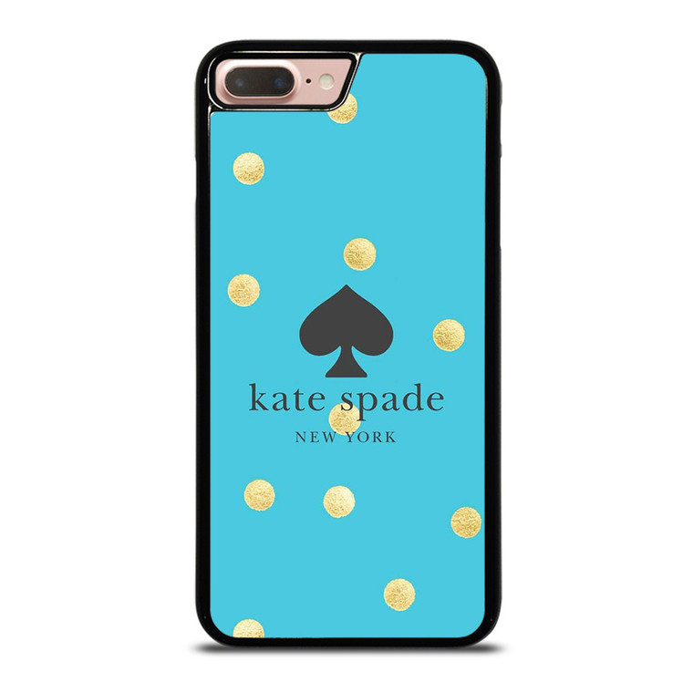KATE SPADE NEW YORK LOGO BLUE GOLDEN POLKADOTS iPhone 7 / 8 Plus Case Cover