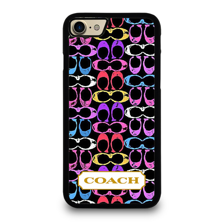 COACH NEW YORK COLORFULL BLACK PATTERN EMBLEM iPhone 7 / 8 Case Cover