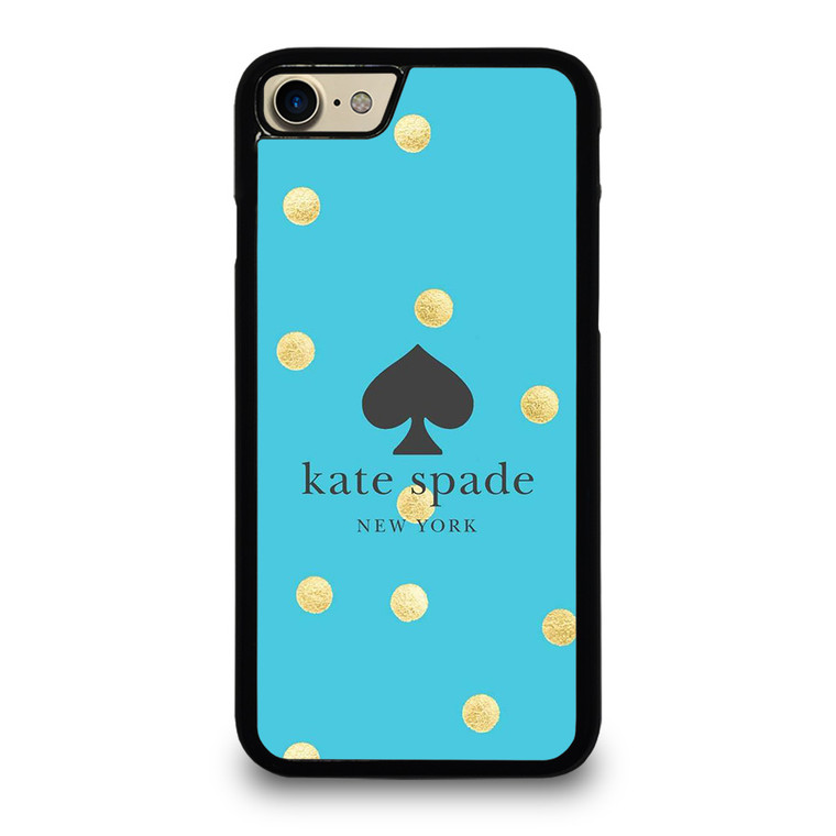 KATE SPADE NEW YORK LOGO BLUE GOLDEN POLKADOTS iPhone 7 / 8 Case Cover