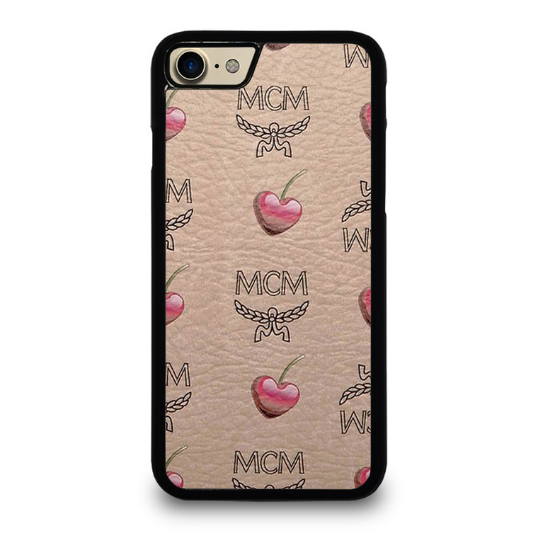 MCM LOVE CHERRIES BROWN LEATHER iPhone 7 / 8 Case Cover