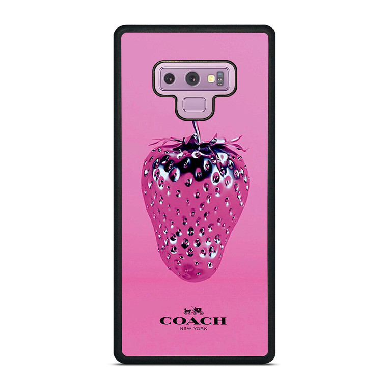 COACH NEW YORK LOGO SILVER STRAWBERRY ICON Samsung Galaxy Note 9 Case Cover