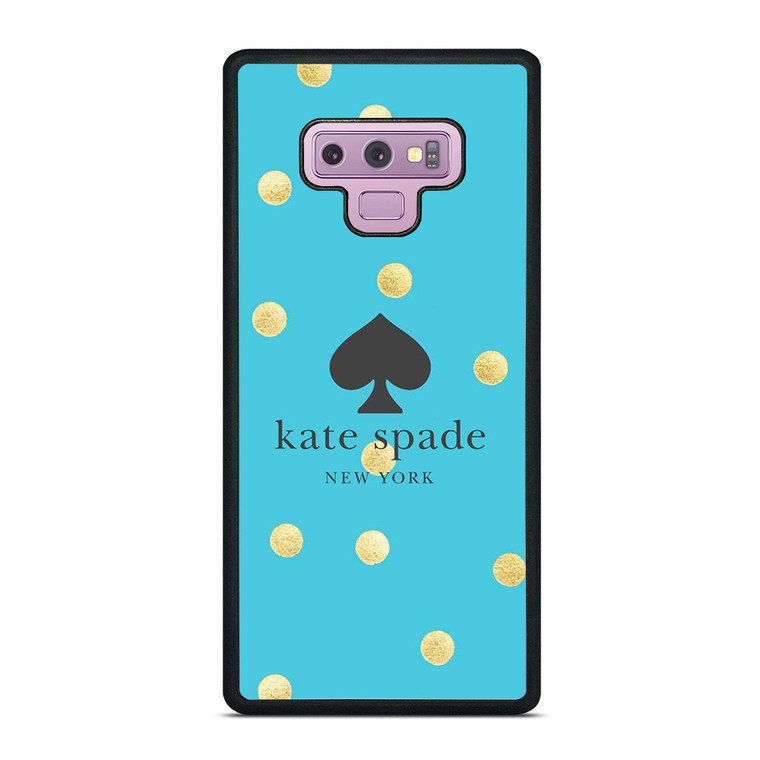 KATE SPADE NEW YORK LOGO BLUE GOLDEN POLKADOTS Samsung Galaxy Note 9 Case Cover