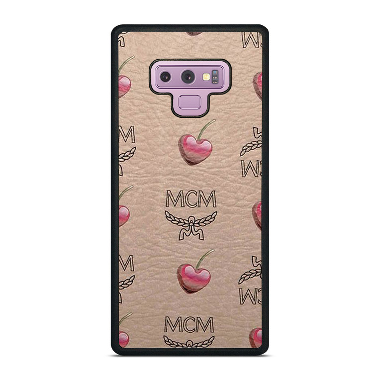 MCM LOVE CHERRIES BROWN LEATHER Samsung Galaxy Note 9 Case Cover