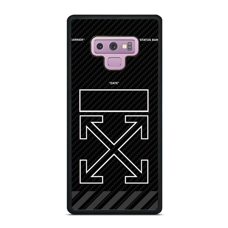 OFF WHITE LOGO TIME DATE CARBON Samsung Galaxy Note 9 Case Cover
