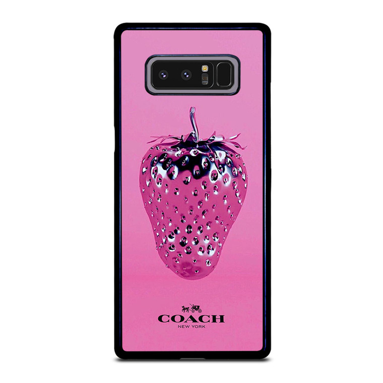 COACH NEW YORK LOGO SILVER STRAWBERRY ICON Samsung Galaxy Note 8 Case Cover