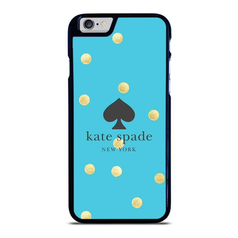 KATE SPADE NEW YORK LOGO BLUE GOLDEN POLKADOTS iPhone 6 / 6S Case Cover