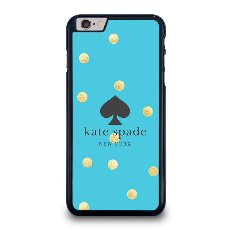 KATE SPADE NEW YORK LOGO BLUE GOLDEN POLKADOTS iPhone 6 / 6S Plus Case Cover