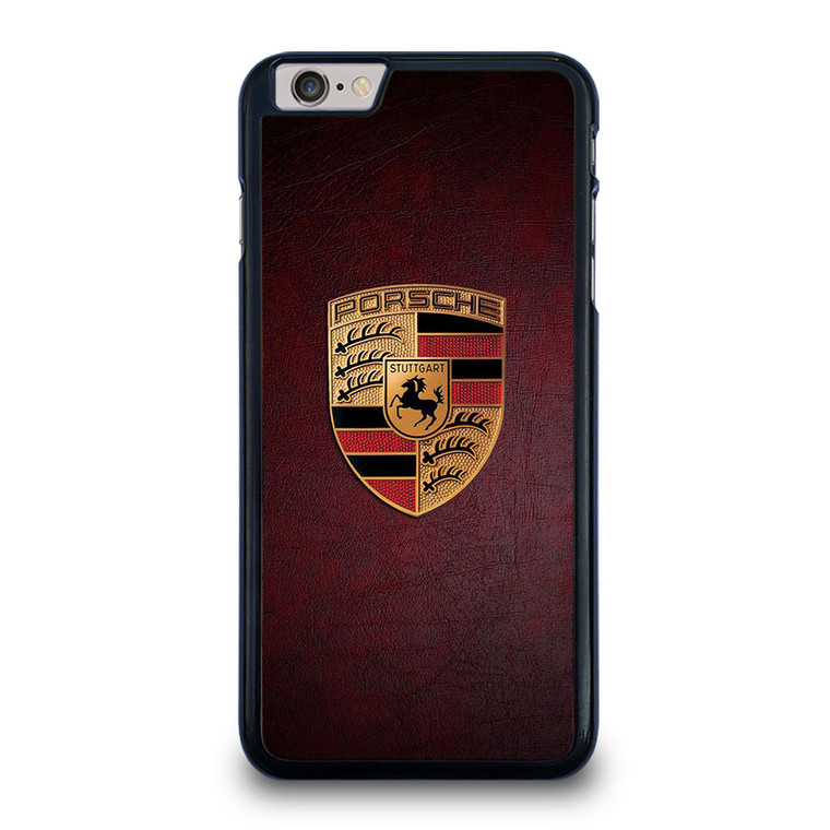 PORSCHE CAR LOGO ON RED LEATHER iPhone 6 / 6S Plus Case Cover