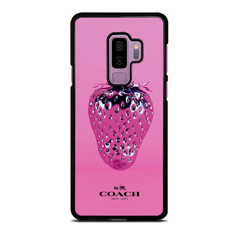 COACH NEW YORK LOGO SILVER STRAWBERRY ICON Samsung Galaxy S9 Plus Case Cover