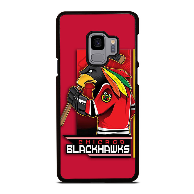 CHICAGO BLACKHAWKS HOCKEY TEAM LOGO MASCOT Samsung Galaxy S9 Case Cover