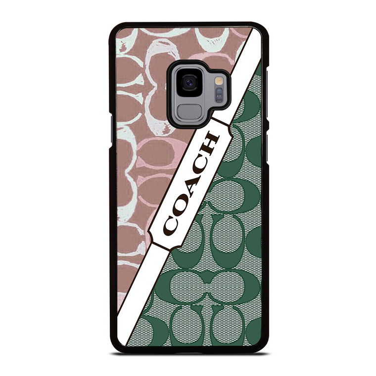 COACH NEW YORK LOGO PINK GREEN PATTERN ICON Samsung Galaxy S9 Case Cover