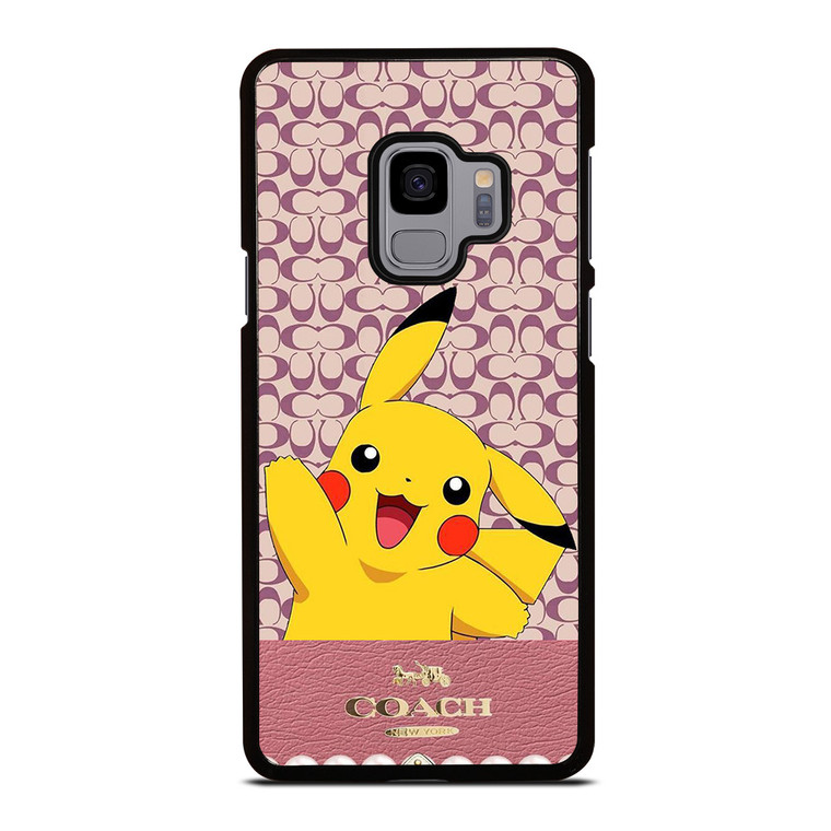 COACH NEW YORK LOGO PINK X PIKACHU POKEMON Samsung Galaxy S9 Case Cover