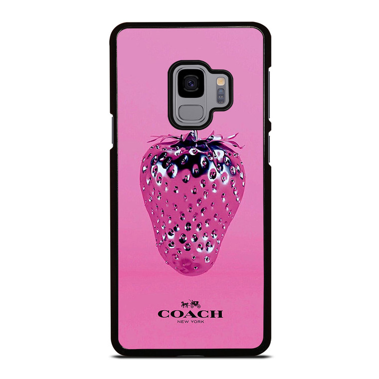 COACH NEW YORK LOGO SILVER STRAWBERRY ICON Samsung Galaxy S9 Case Cover