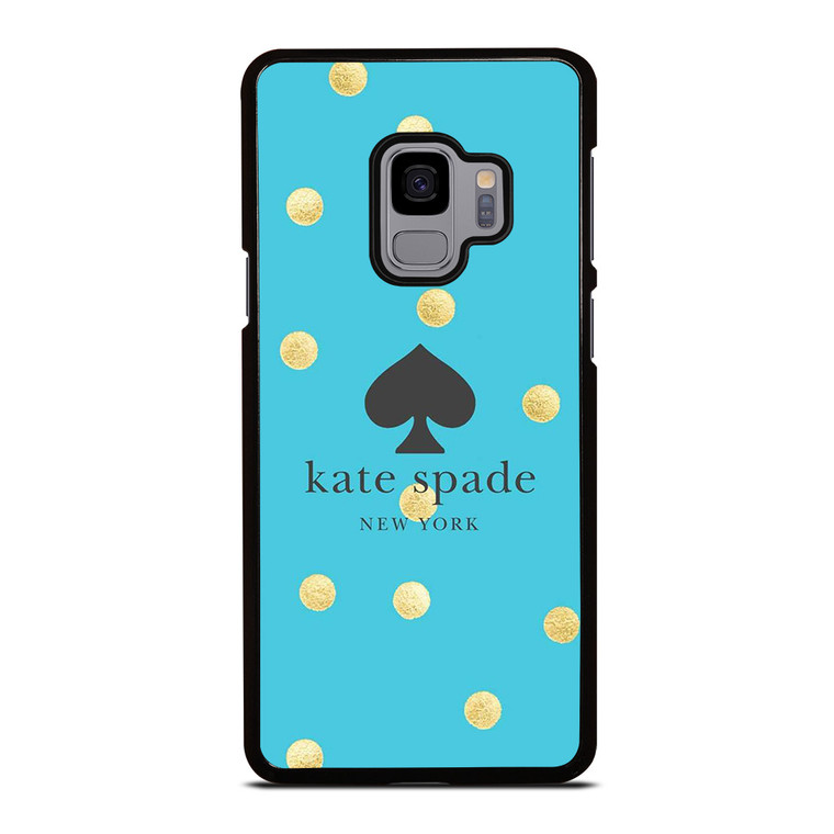 KATE SPADE NEW YORK LOGO BLUE GOLDEN POLKADOTS Samsung Galaxy S9 Case Cover