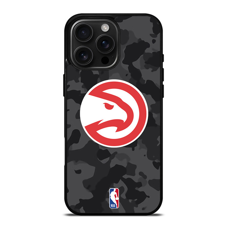 ATLANTA HAWKS BLACK CAMO iPhone 16 Pro Max Case Cover