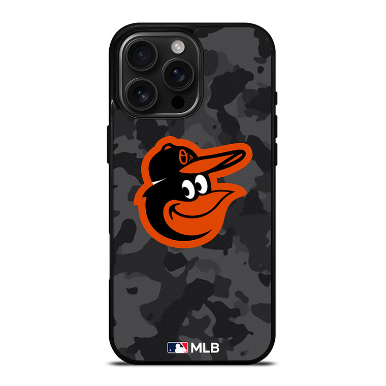 BALTIMORE ORIOLES BASEBALL BLACK CAMO iPhone 16 Pro Max Case Cover