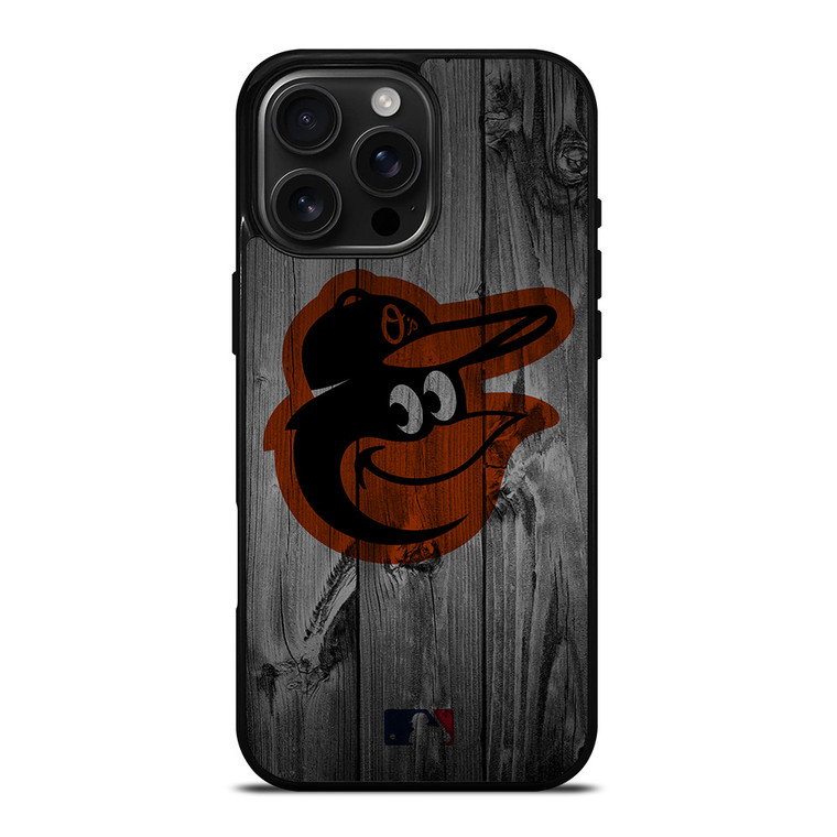 BALTIMORE ORIOLES BASEBALL MLB WOOD LOGO iPhone 16 Pro Max Case Cover