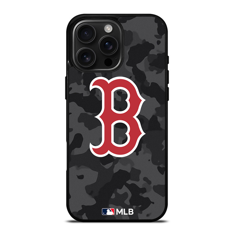 BOSTON RED SOX BASEBALL BLACK CAMO iPhone 16 Pro Max Case Cover