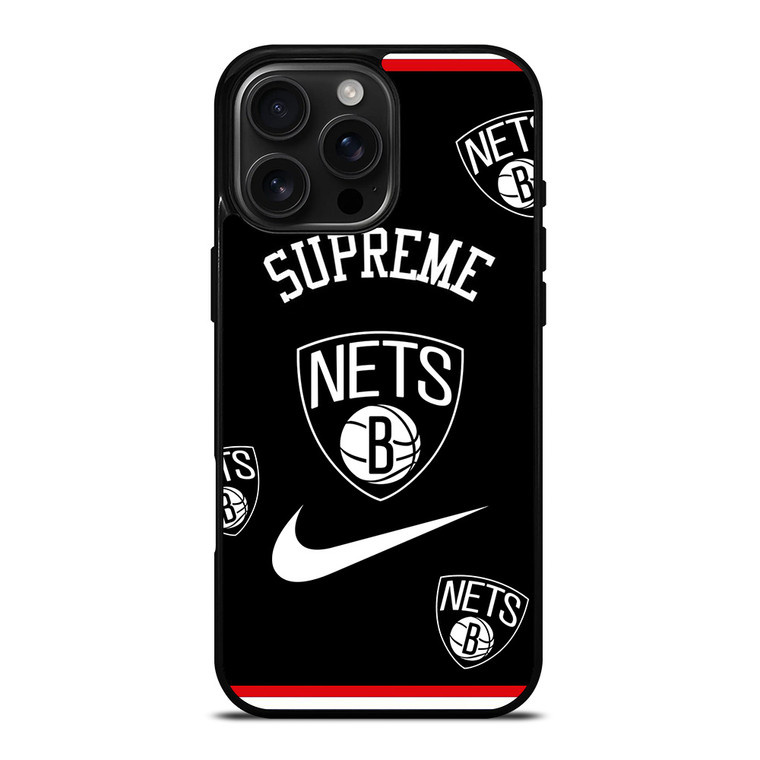 BROOKLYN NETS NBA X SUPREME NIKE iPhone 16 Pro Max Case Cover