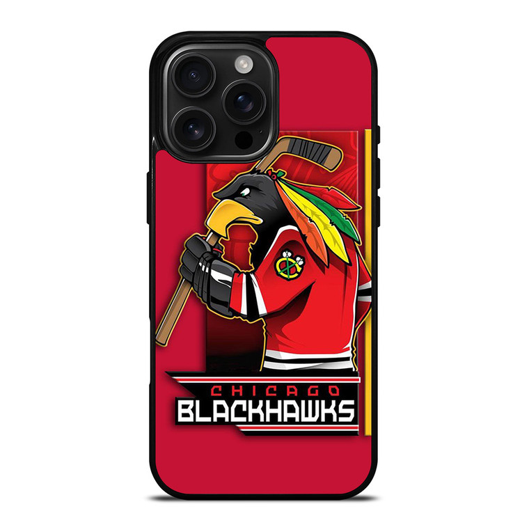 CHICAGO BLACKHAWKS HOCKEY TEAM LOGO MASCOT iPhone 16 Pro Max Case Cover