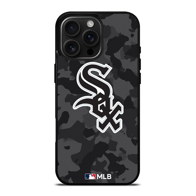 CHICAGO WHITE SOX BASEBALL BLACK CAMO iPhone 16 Pro Max Case Cover