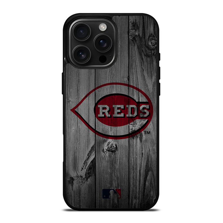 CINCINNATI REDS BASEBALL MLB WOOD LOGO iPhone 16 Pro Max Case Cover