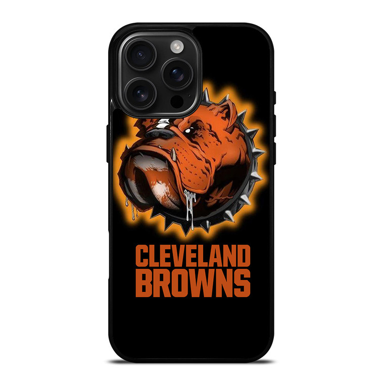 CLEVELAND BROWNS FOOTBALL LOGO DAWG POUND MASCOT iPhone 16 Pro Max Case Cover
