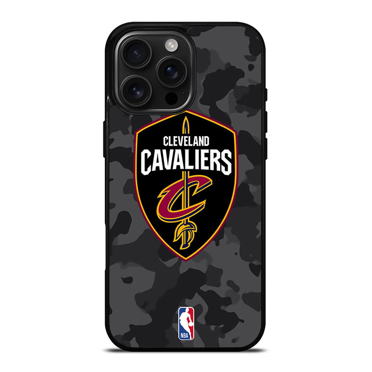 CLEVELAND CAVALIERS BLACK CAMO iPhone 16 Pro Max Case Cover
