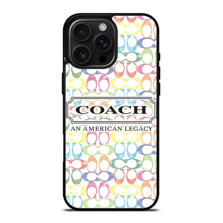 COACH NEW YORK LOGO AMERICAN LEGACY COLORFUL PATTERN iPhone 16 Pro Max Case Cover