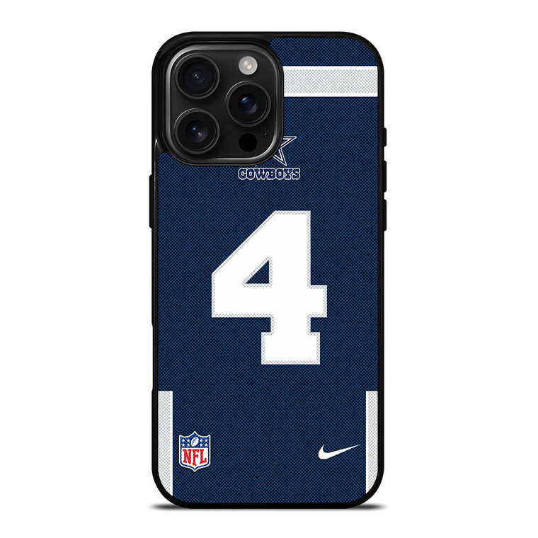DALLAS COWBOYS DAK PRESCOTT 4 NFL NIKE iPhone 16 Pro Max Case Cover
