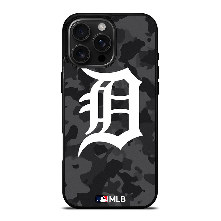 DETROIT TIGERS BASEBALL BLACK CAMO iPhone 16 Pro Max Case Cover