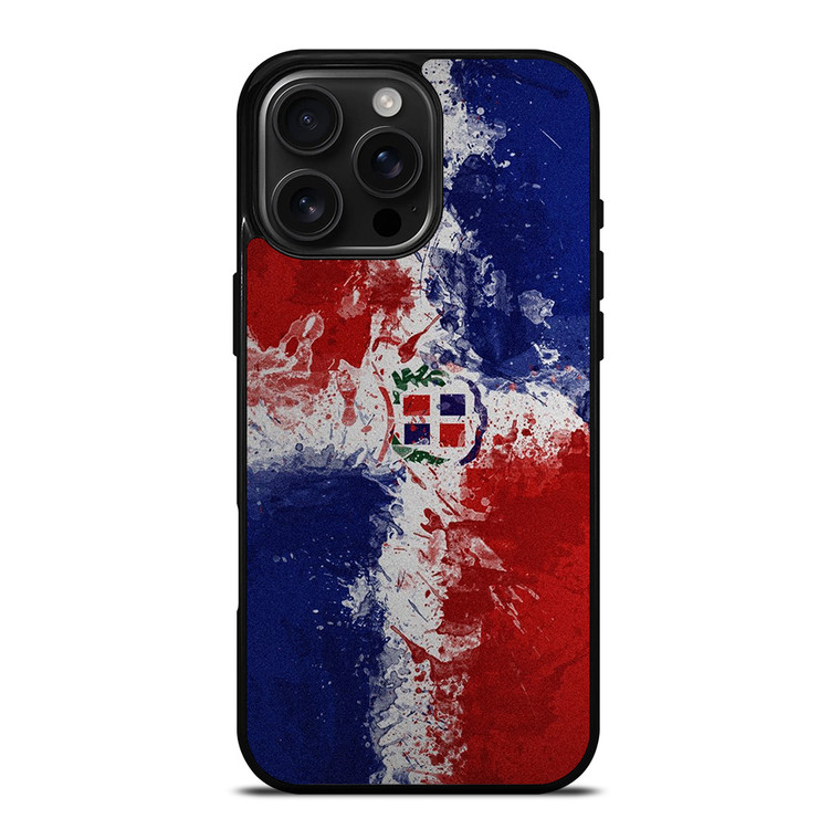 DOMINICAN REPUBLIC FLAG ART iPhone 16 Pro Max Case Cover