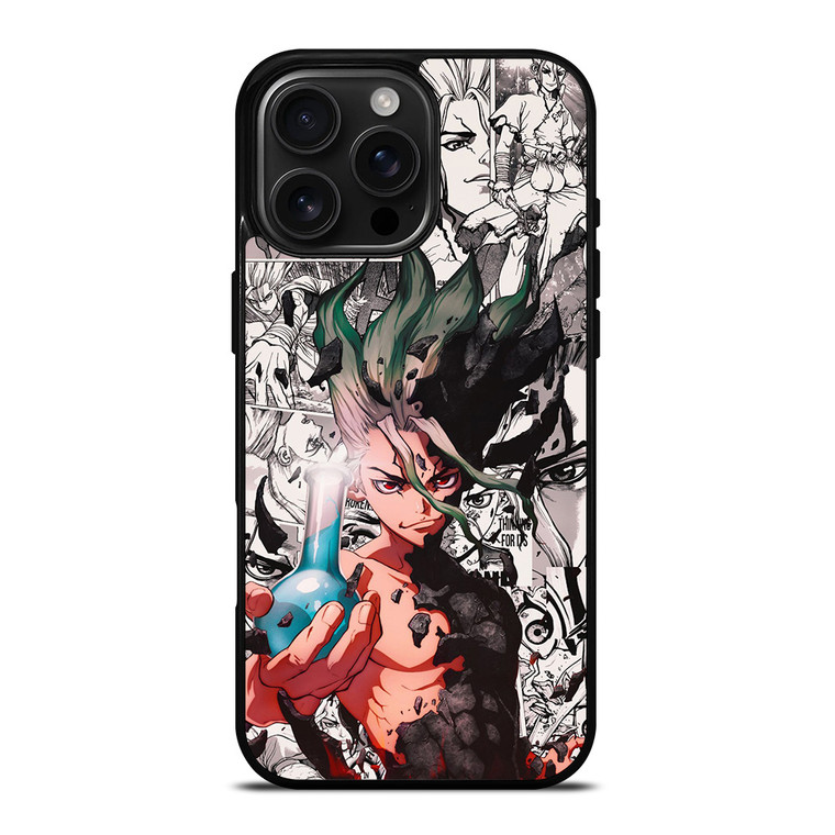 DR STONE ANIME BLACK WHITE iPhone 16 Pro Max Case Cover