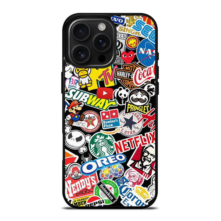 FAMOUS BRAND LOGO MIX iPhone 16 Pro Max Case Cover FAMOUS BRAND LOGO MIX iPhone 16 Pro Max Case Cover