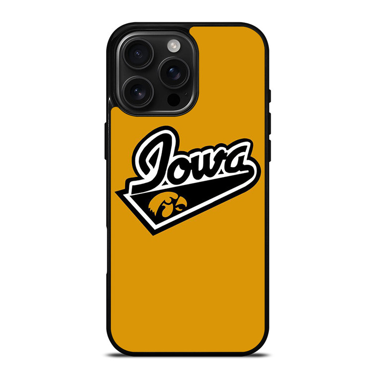 IOWA HAWKEYES UNIVERSITY BASKETBALL TEAM LOGO iPhone 16 Pro Max Case Cover